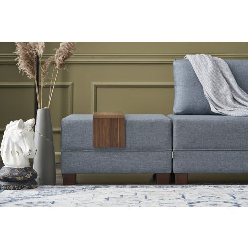 Atelier Del Sofa Kutna garnitura na razvlačenje, Plava, Fly Right - Blue slika 3