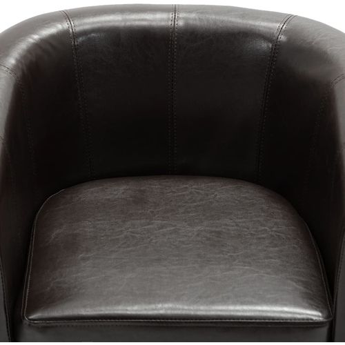 Fotelja od umjetne kože s osloncem za noge tamnosmeđa slika 37