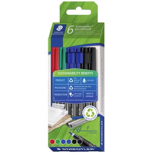 Staedtler flomaster za foliju Lumocolor® permanent pen 318 318 C6-1 crvena, plava boja, zelena, crna