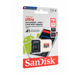 Micro SDHC SanDisk 64GB, 100MB/s, sa adapterom