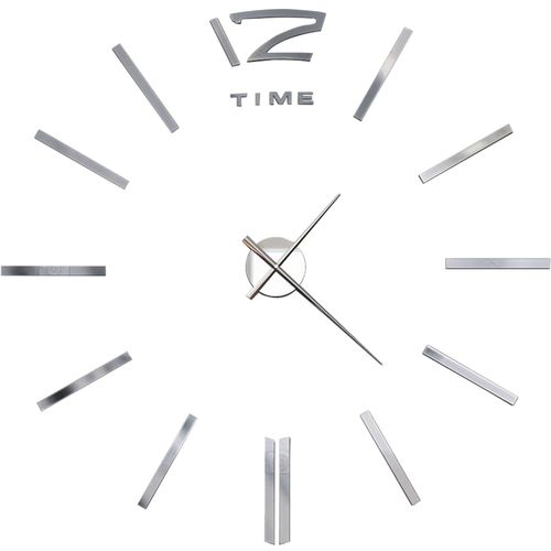 3D zidni sat moderni dizajn 100 cm XXL srebrni slika 30