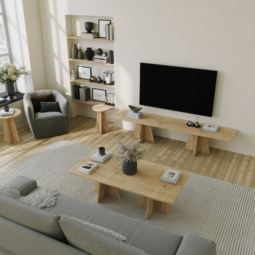 Mushroom Sapphire Oak Coffee Table Set slika 2