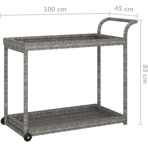 Barska kolica siva 100 x 45 x 83 cm od poliratana slika 6