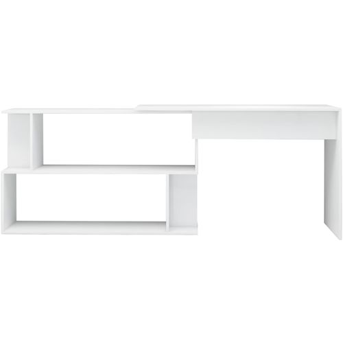 Kutni radni stol visoki sjaj bijeli 200 x 50 x 76 cm od iverice slika 21