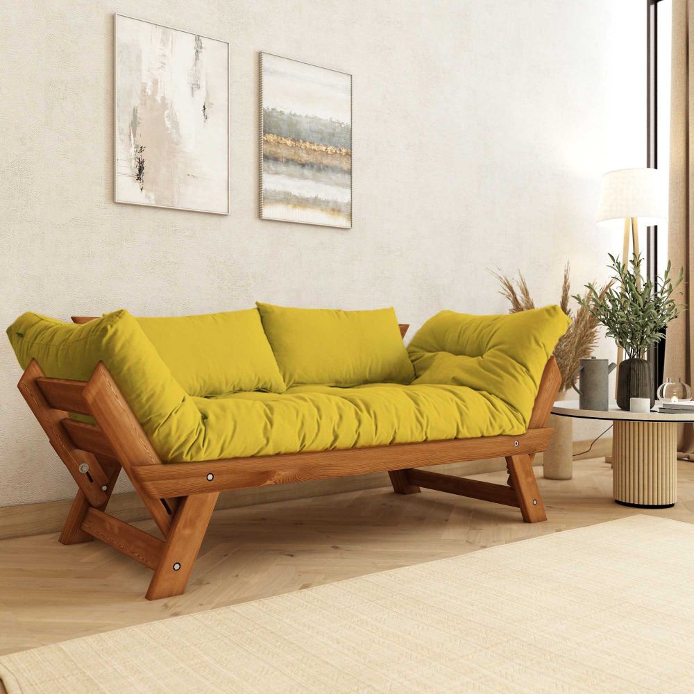 Dvosjed sofa CPT8163-210 - boje: Teak, Žuti vrt slika 1