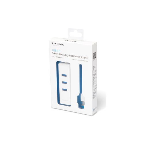 Adapter TP-LINK UE330 USB 3.0 to RJ-45 Gigabit Ethernet Network 1x LAN 3x USB 3.0 Hub slika 2