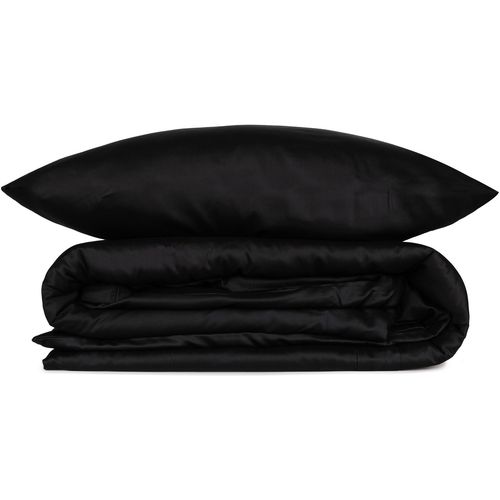 Elegant - Black Black Premium Satin Double Quilt Cover Set slika 3