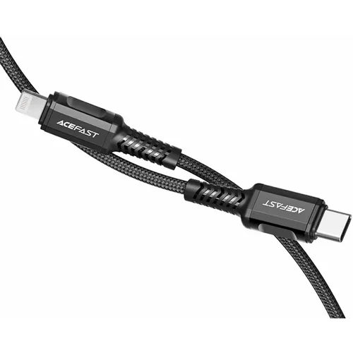 ACEFAST kabel Tip C za iPhone Lightning 8-pin MFi 3A PD30W aluminijska legura C1-01 1,2 m crna slika 2