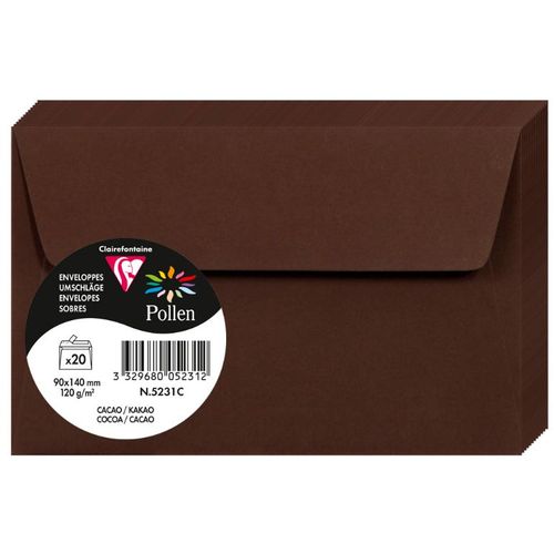 Clairefontaine kuverte Pollen 90x140mm 120gr cocoa 1/20 slika 1