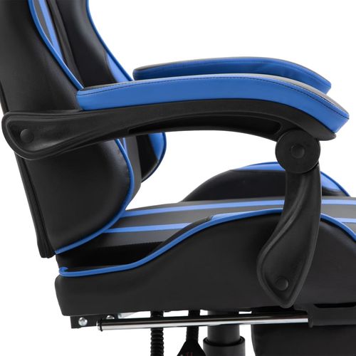 Igraća stolica od umjetne kože s osloncem za noge plava slika 22