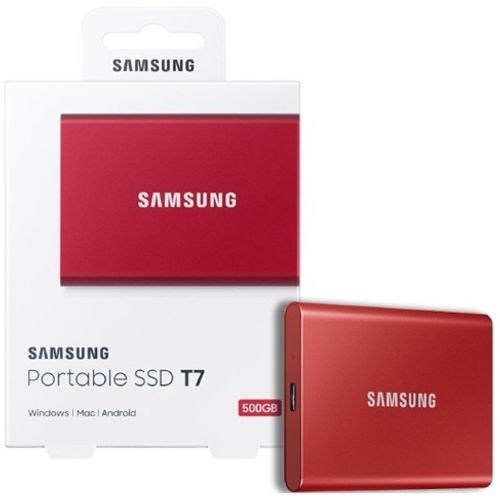 SAMSUNG Portable T7 500GB crveni eksterni SSD MU-PC500R slika 2