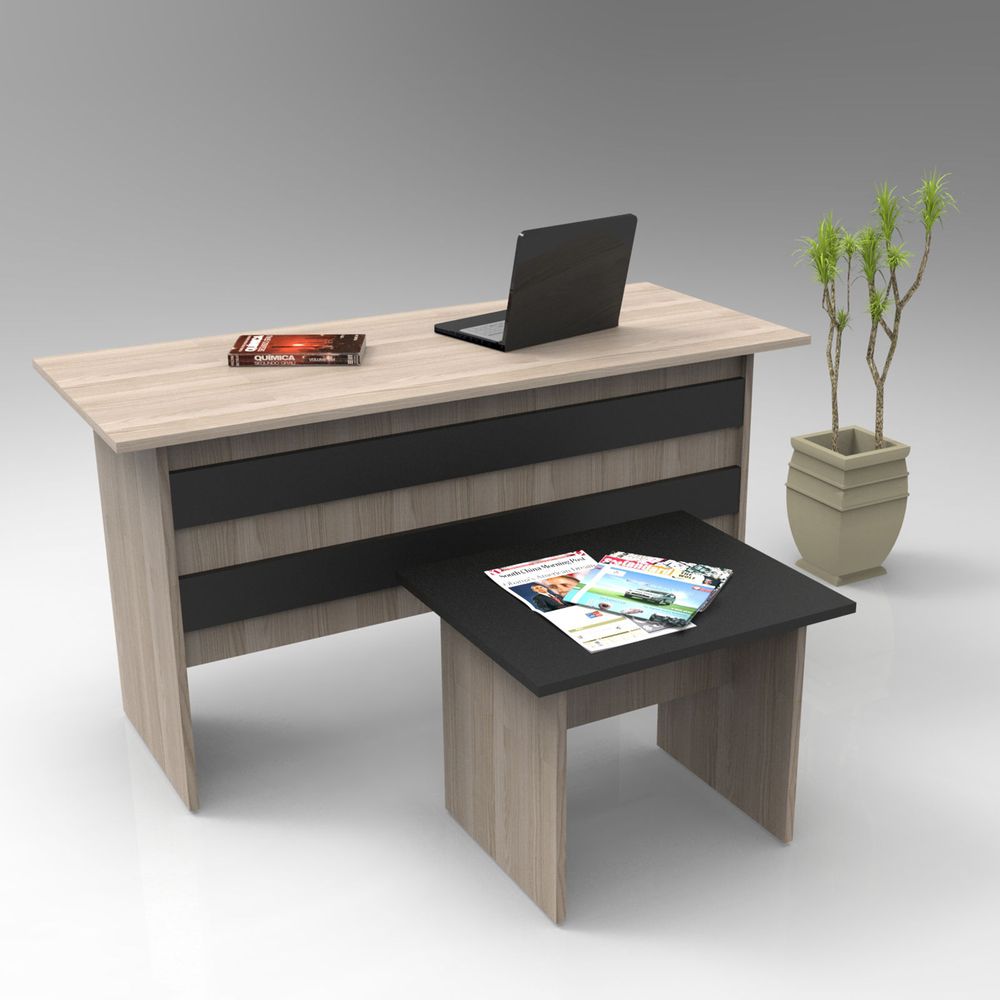 Vo8-Ob Oak Crni Set Uredskog Namještaja slika 1