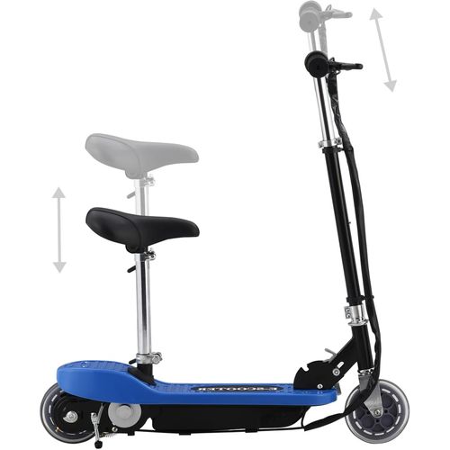Električni skuter sa sjedalom 120 W plavi slika 2