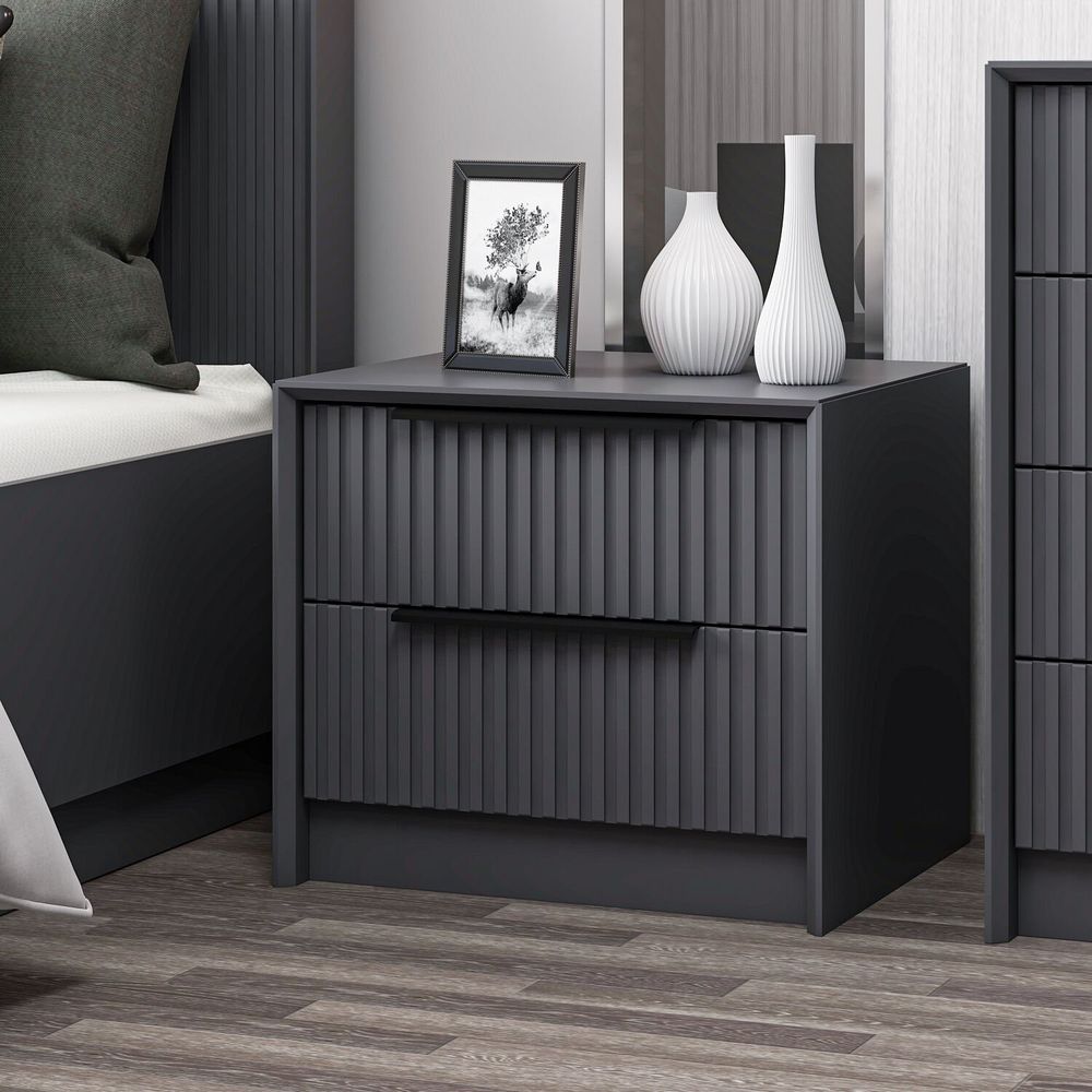 Kale Luxe Soft - Noćni ormarić 4799 u antracit boji slika 1