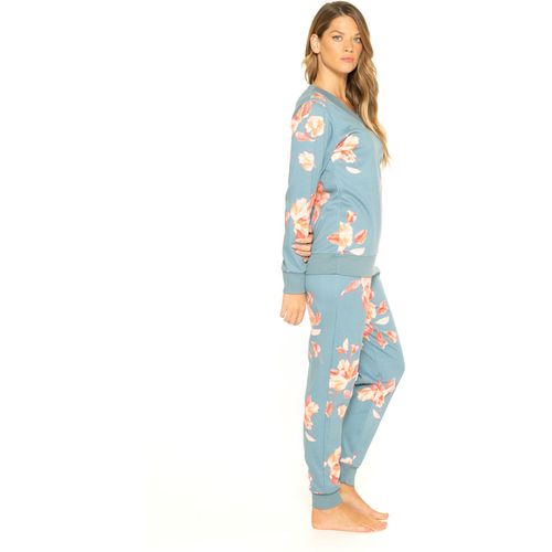 Ženska pamučna pidžama s cvjetnim printom slika 2