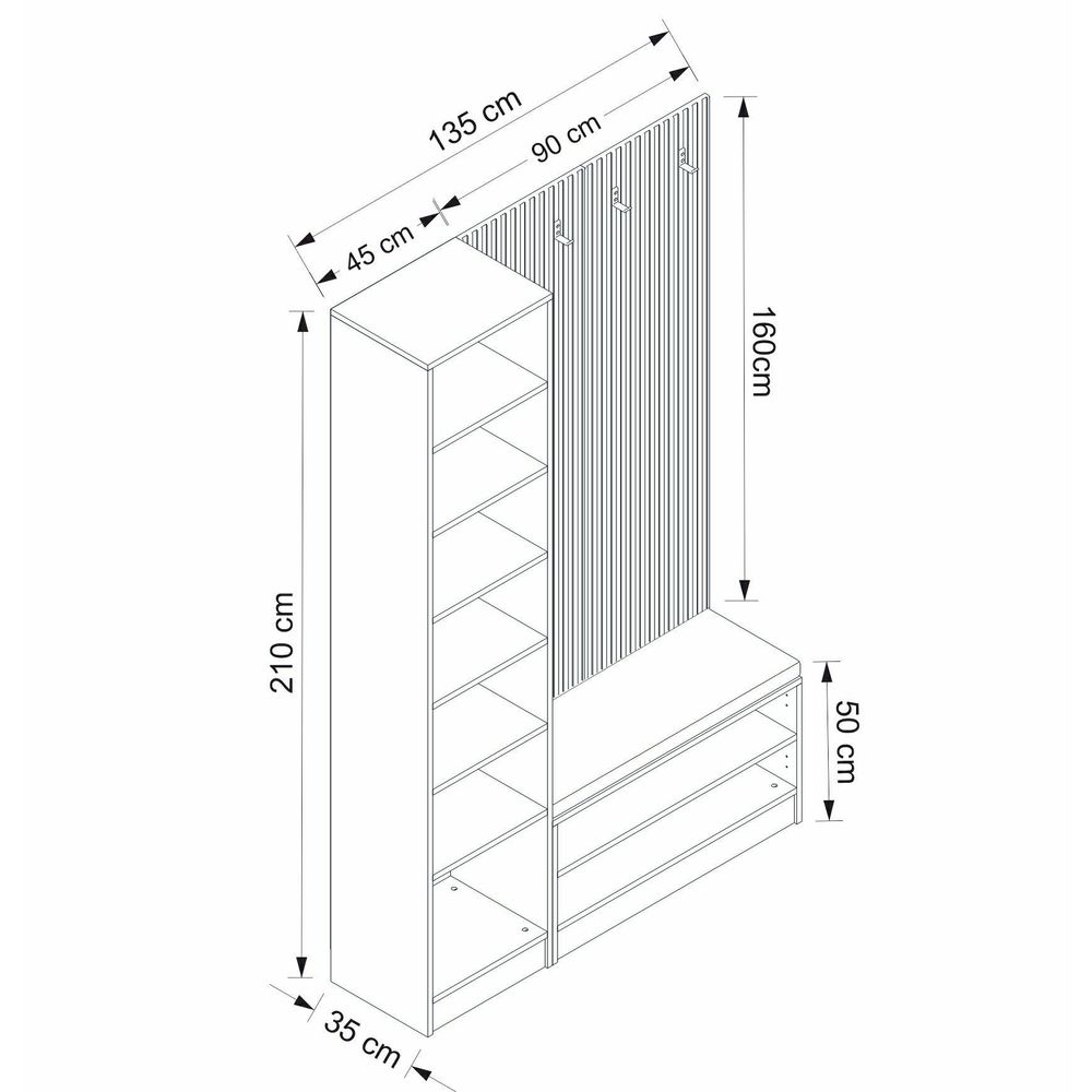 Hall stand Noah - 8300, boja / nijanse orah slika 8