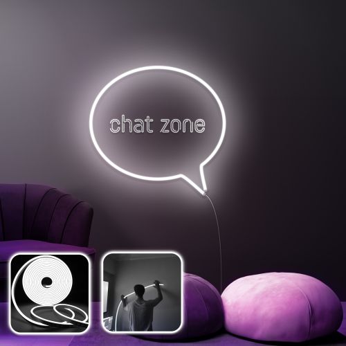 Opviq Dekorativna zidna led rasvjeta Chat Zone - Medium - White slika 1