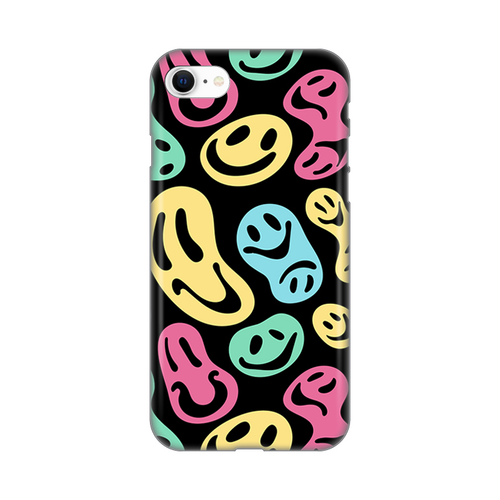 Torbica Silikonska Print za iPhone 7/8/SE 2020/2022 Black Color Smiles slika 1