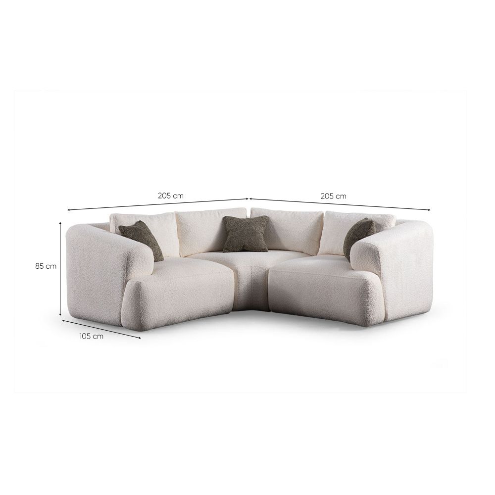 Ugaona Sofa Sofia (L1 + C + 1R) - bijela slika 9