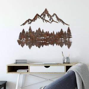 Decorative metal wall accessory Rusty Landscape 2, colour: antiquation