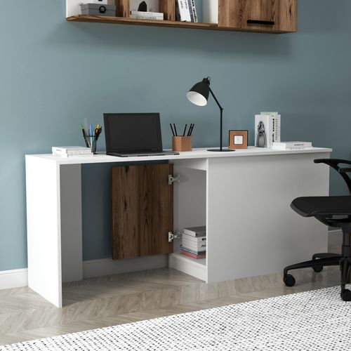 Newra - Light Walnut, White Light Walnut
White Study Desk slika 3