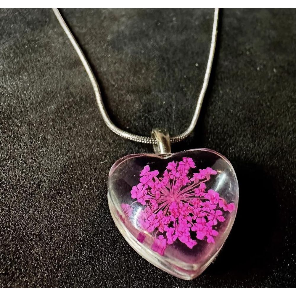 Ogrlica Flower in Heart, Pink slika 1