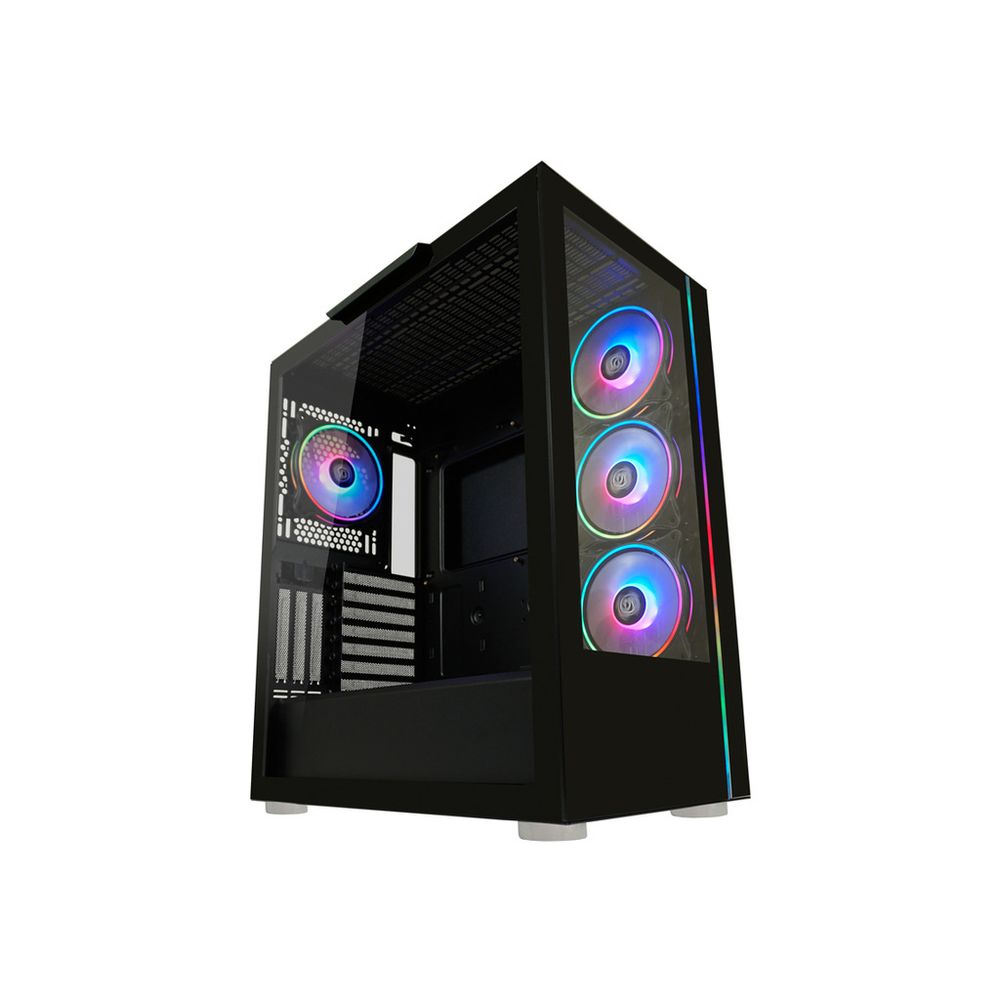 LC-Power Case Gaming 808B Midi-ATX, black, HD Audio, 4x 120mm ARGB fan, 1x USB-C slika 1