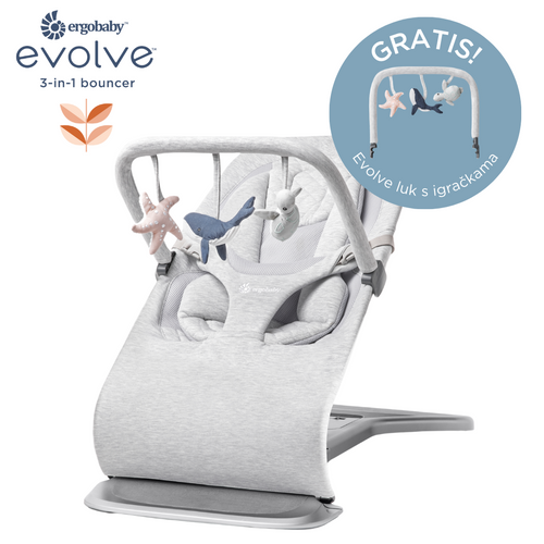 Ergobaby ležaljka Evolve 3u1 - Light Grey  slika 1