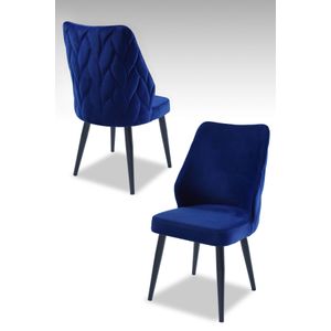 Pufi - Sax Blue, Black Sax BlueBlack Set Stolica (4 Komada)