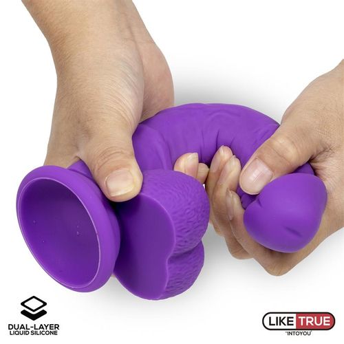 Liketrue realistični dvoslojni dildo 20cm, ljubičasta slika 6