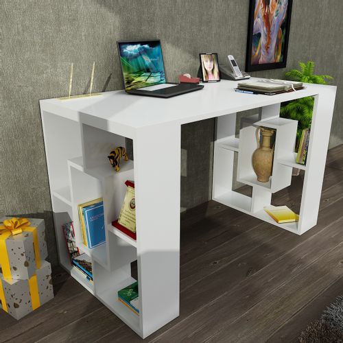 Woody Fashion Radni stol, Bijela boja, Valancia - White slika 1