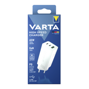 Varta High Speed Charger, Punjač 65W, 2x USB tip C, 1xUSB A QC