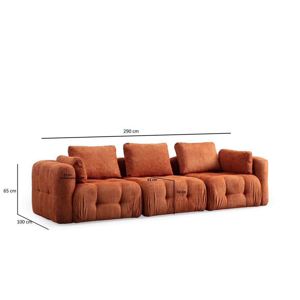 Amaris 3-Sjedalna Sofa - Narandžasta slika 12