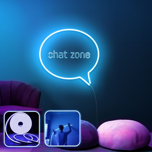 Chat Zone - Srednje velika - Plava Dekorativna LED Rasveta za Zid slika 1