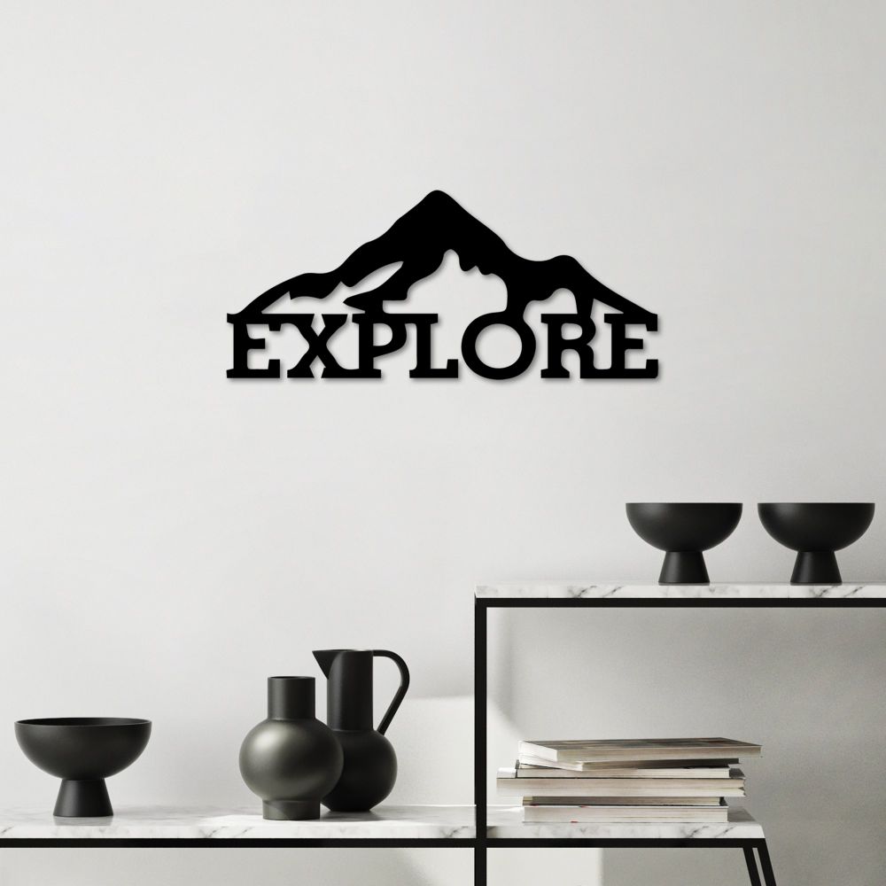 Explore Crni Dekorativni Metalni Zidni Ukras slika 1