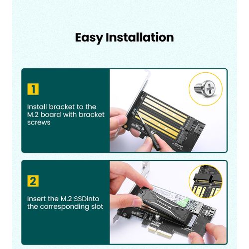 Ugreen 70504 M2 / M.2 NVME na PCI-E 3.0 ekspanzijska kartica s podrškom za M.2 SATA slika 4