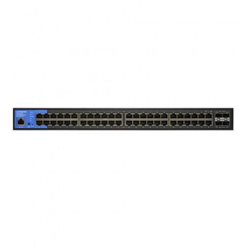 Linksys 48-portni upravljani PoE+ gigabitni switch + 4 SFP+ porta+ uplinkovi 740W TAA kompatibilan - crni slika 2