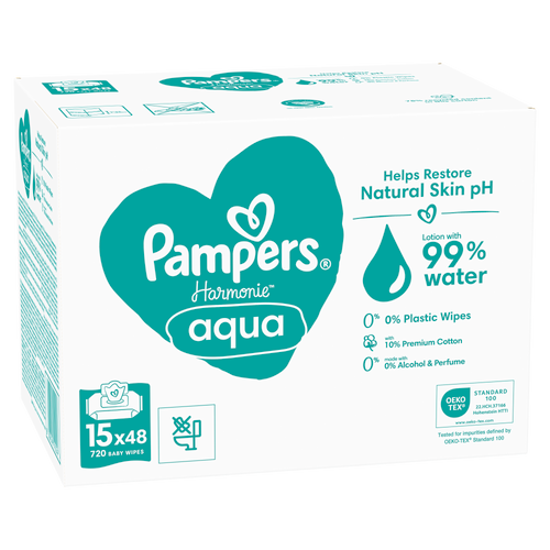 Pampers vlažne maramice Harmonie Aqua XXL / 15x48 slika 2