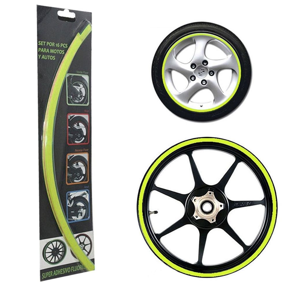 Fluorescentna Traka Za Felge Zelena (Set 16 Naljepnica) slika 1