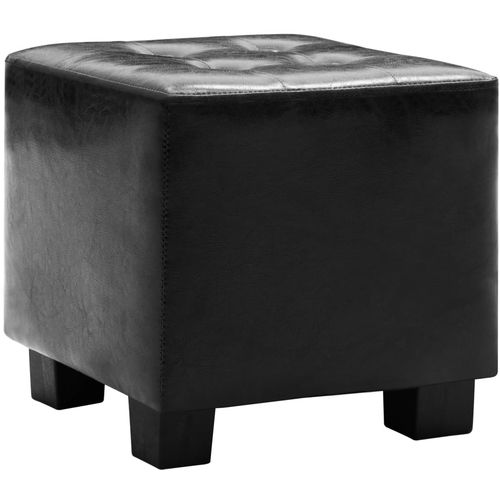 Fotelja od umjetne kože s osloncem za noge crna slika 37
