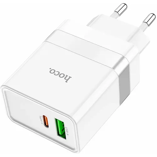 HOCO zidni punjač Type C + USB QC3.0 Power Delivery 30W Starter N21 bijeli slika 5