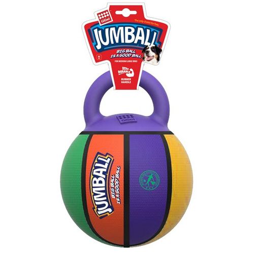 GiGwi Jumball lopta sa gumenom ručkom Basket šarena slika 1