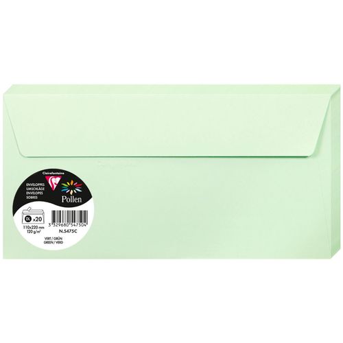 Clairefontaine kuverte Pollen 110x220mm 120gr green 1/20 slika 1