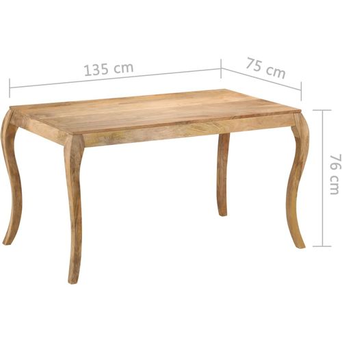 Blagovaonski stol od masivnog drva manga 135 x 75 x 76 cm slika 4