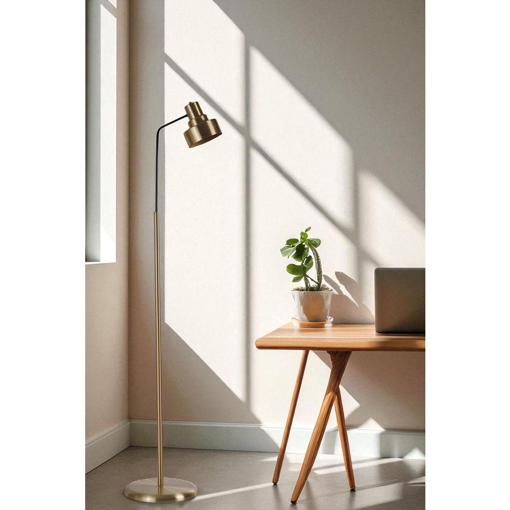 Opviq Podna lampa 449, zlatna, crna slika 1