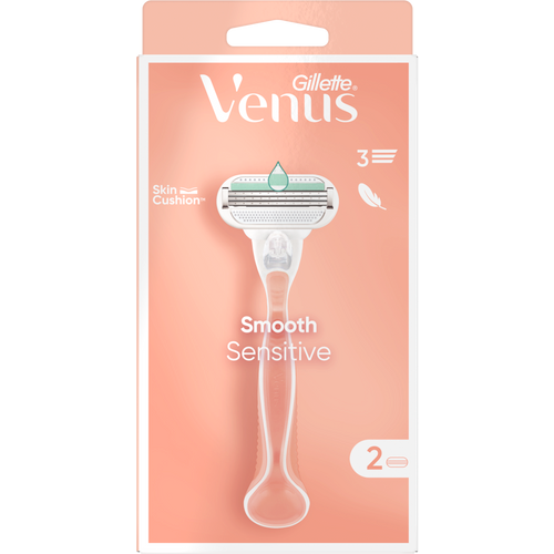 Gillette Venus Smooth Sensitive Pink ženski brijač + 2 dopune slika 1