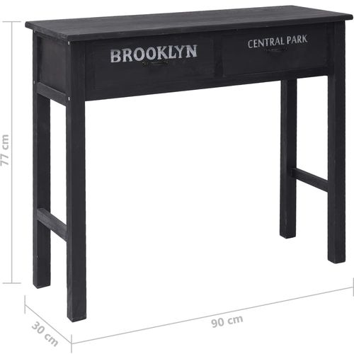 Konzolni stol crni 90 x 30 x 77 cm drveni slika 8
