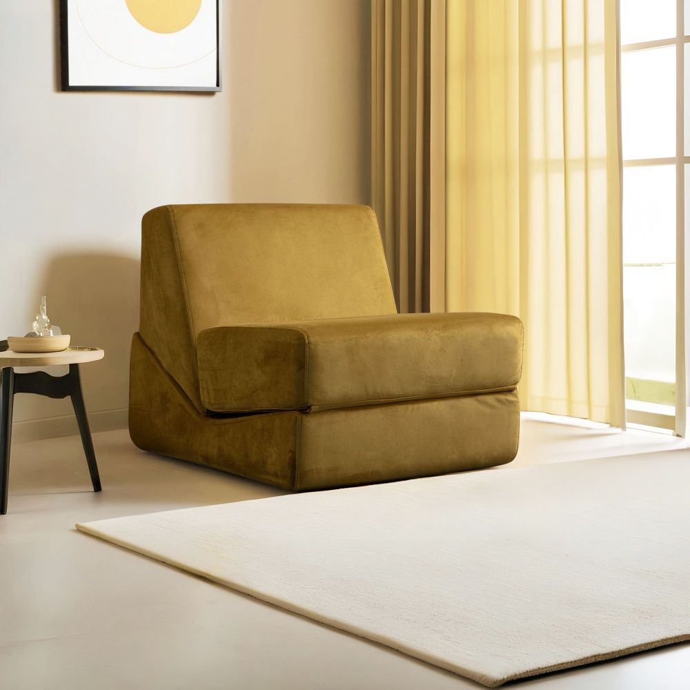 Origami Konvertibilni - Senf 1-Sjedalni Sofa-Krevet slika 1
