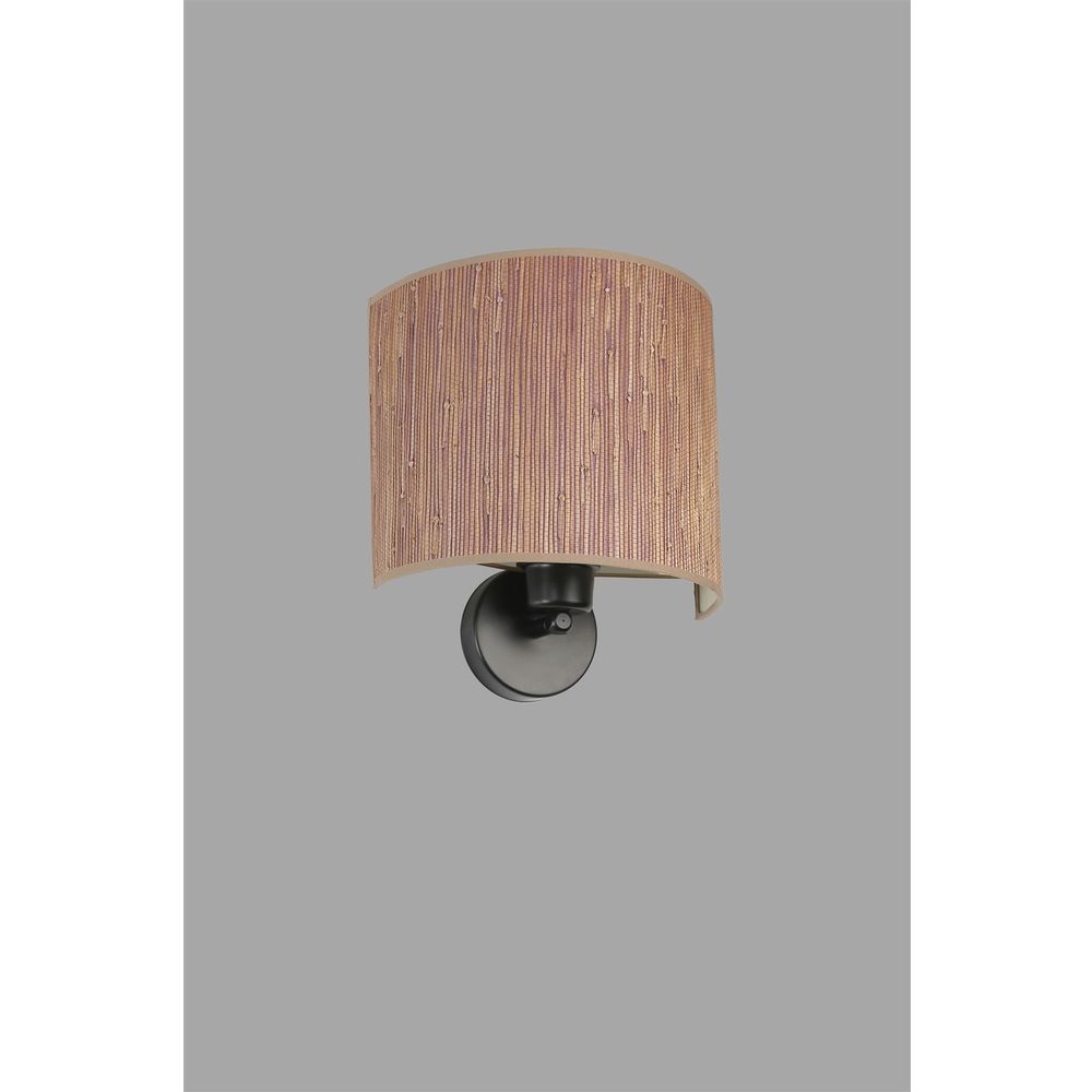 Bambu 04 Abajurlu Oval Aplik Drvena Zidna Lampa slika 4