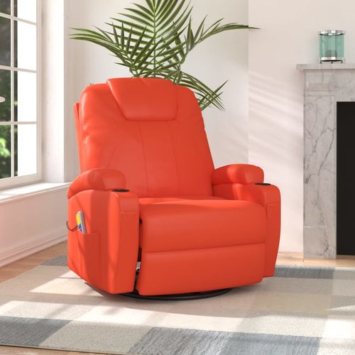 Ljuljajuća masažna fotelja od umjetne kože crvena slika 10